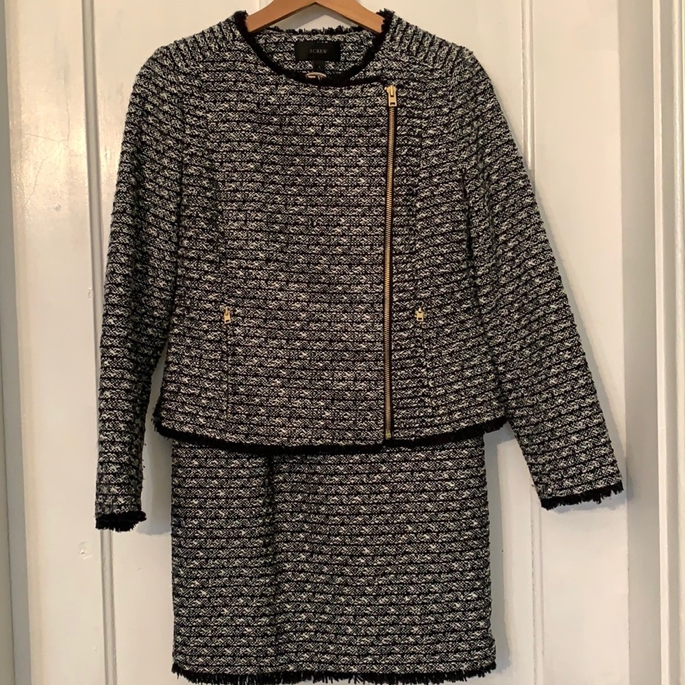 J. Crew Tweed Pencil Skirt Suit Set size 0